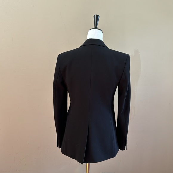 Theory Casual Crepe‎ Black One-Button Long Sleeve Front Pockets Blazer Size 4 - Picture 6 of 13